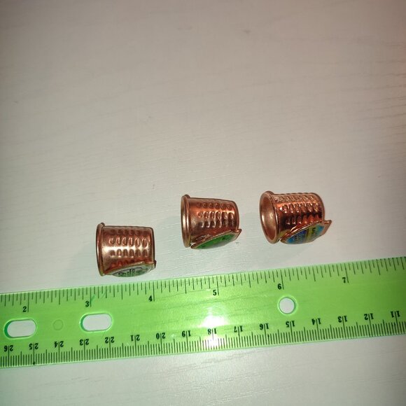 Lot 3 Pcs Thimbles Roswell Lake Havasu City Kingman Route 66 Collectible Copper - Picture 3 of 6